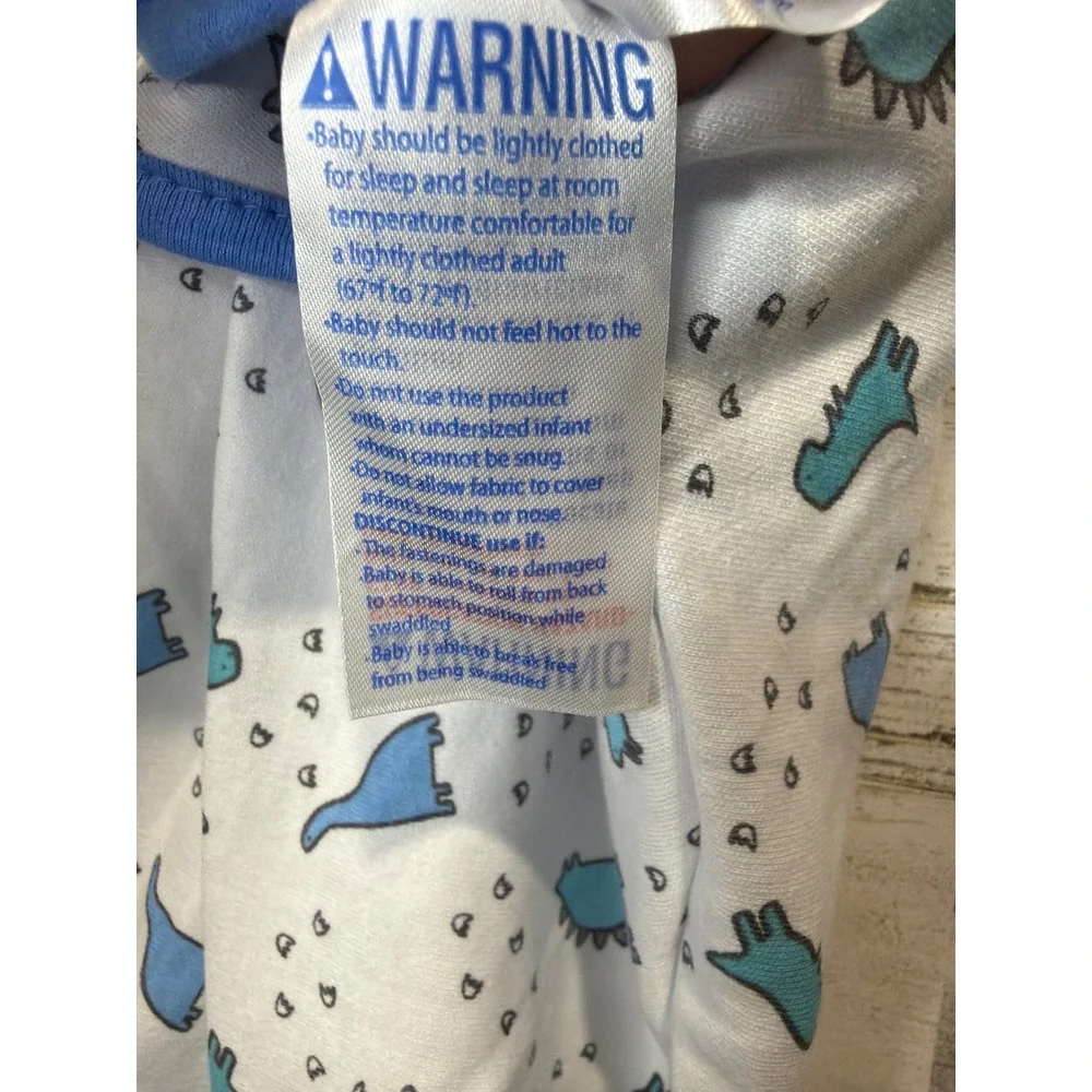 SwaddleMe Amelia Phoebe Swaddle Bundle Boys S/M Blue Dino Print Cotton EUC